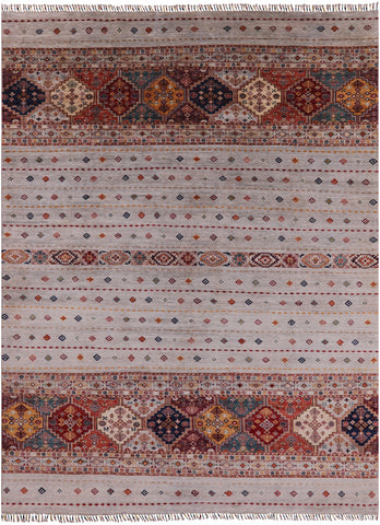 Khorjin Persian Gabbeh Hand Knotted Wool Area Rug - 8' 4