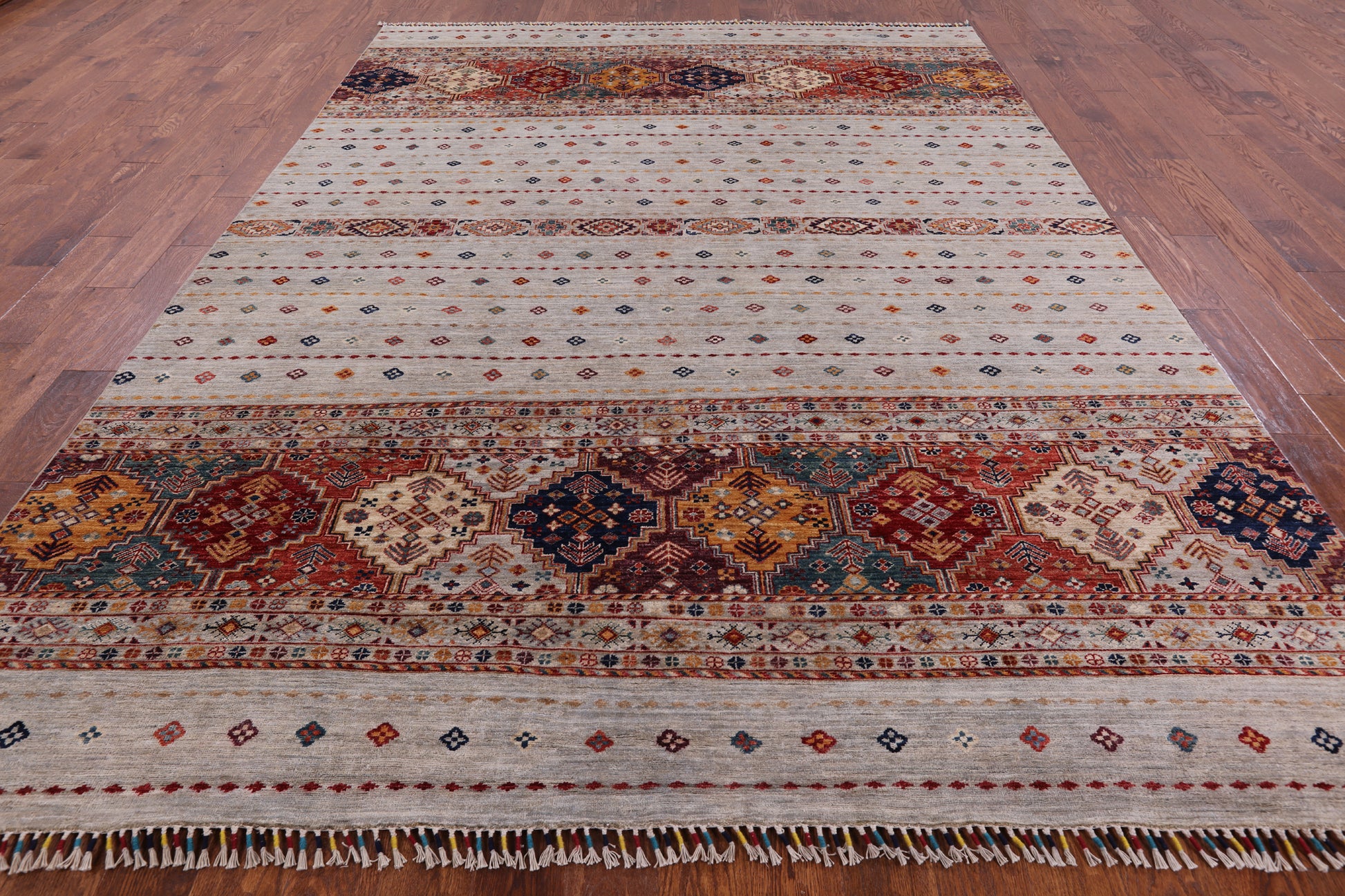 Khorjin Persian Gabbeh Hand Knotted Wool Area Rug - 8' 4" X 11' 4" - Golden Nile