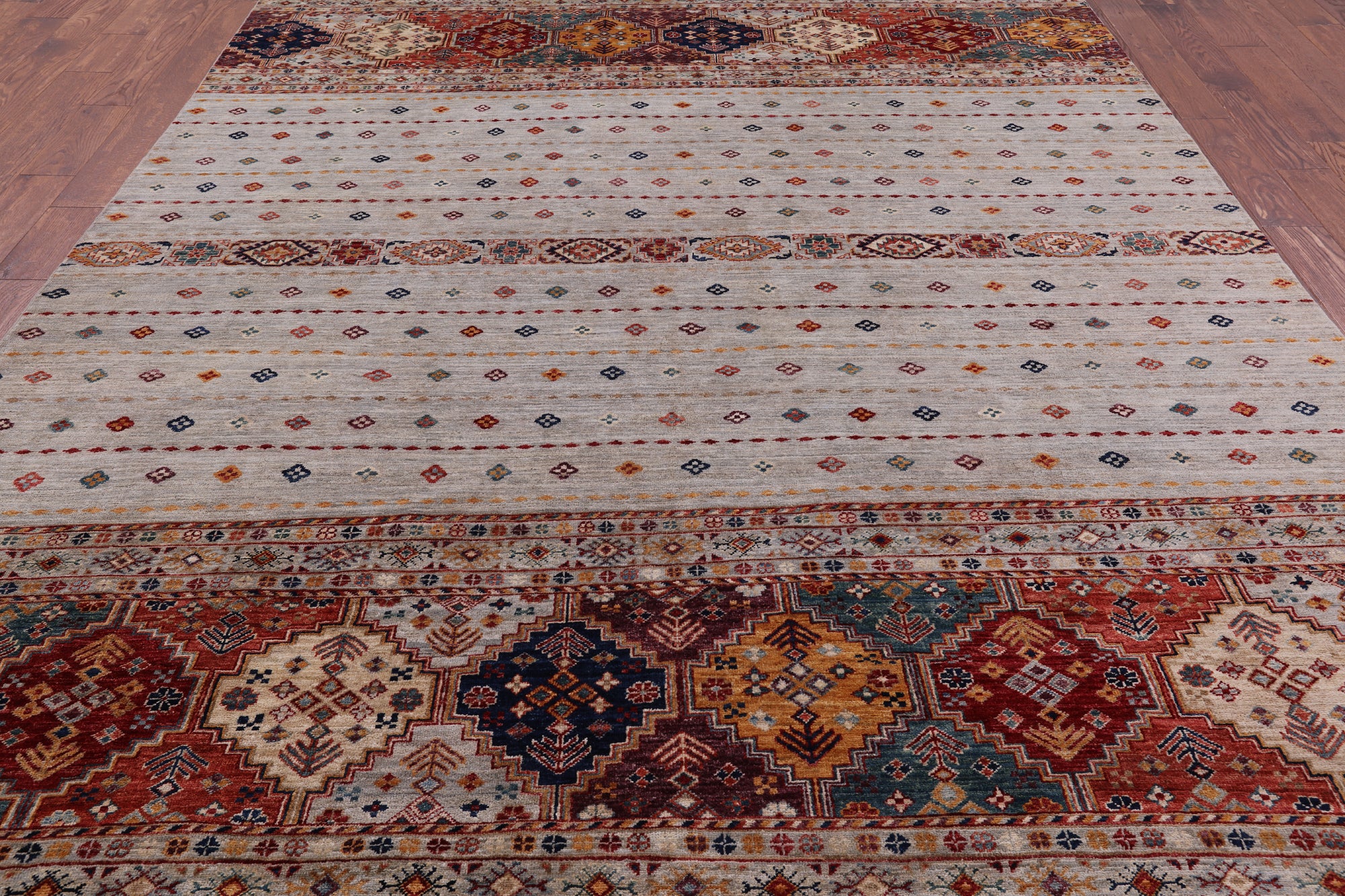 Khorjin Persian Gabbeh Hand Knotted Wool Area Rug - 8' 4" X 11' 4" - Golden Nile