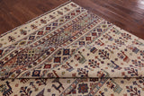 Ivory Persian Gabbeh Hand Knotted Wool Area Rug - 8' 3" X 11' 6" - Golden Nile