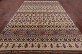 Ivory Persian Gabbeh Hand Knotted Wool Area Rug - 8' 3" X 11' 6" - Golden Nile
