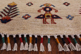 Ivory Persian Gabbeh Hand Knotted Wool Area Rug - 8' 3" X 11' 6" - Golden Nile