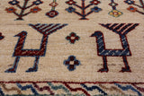 Ivory Persian Gabbeh Hand Knotted Wool Area Rug - 8' 3" X 11' 6" - Golden Nile