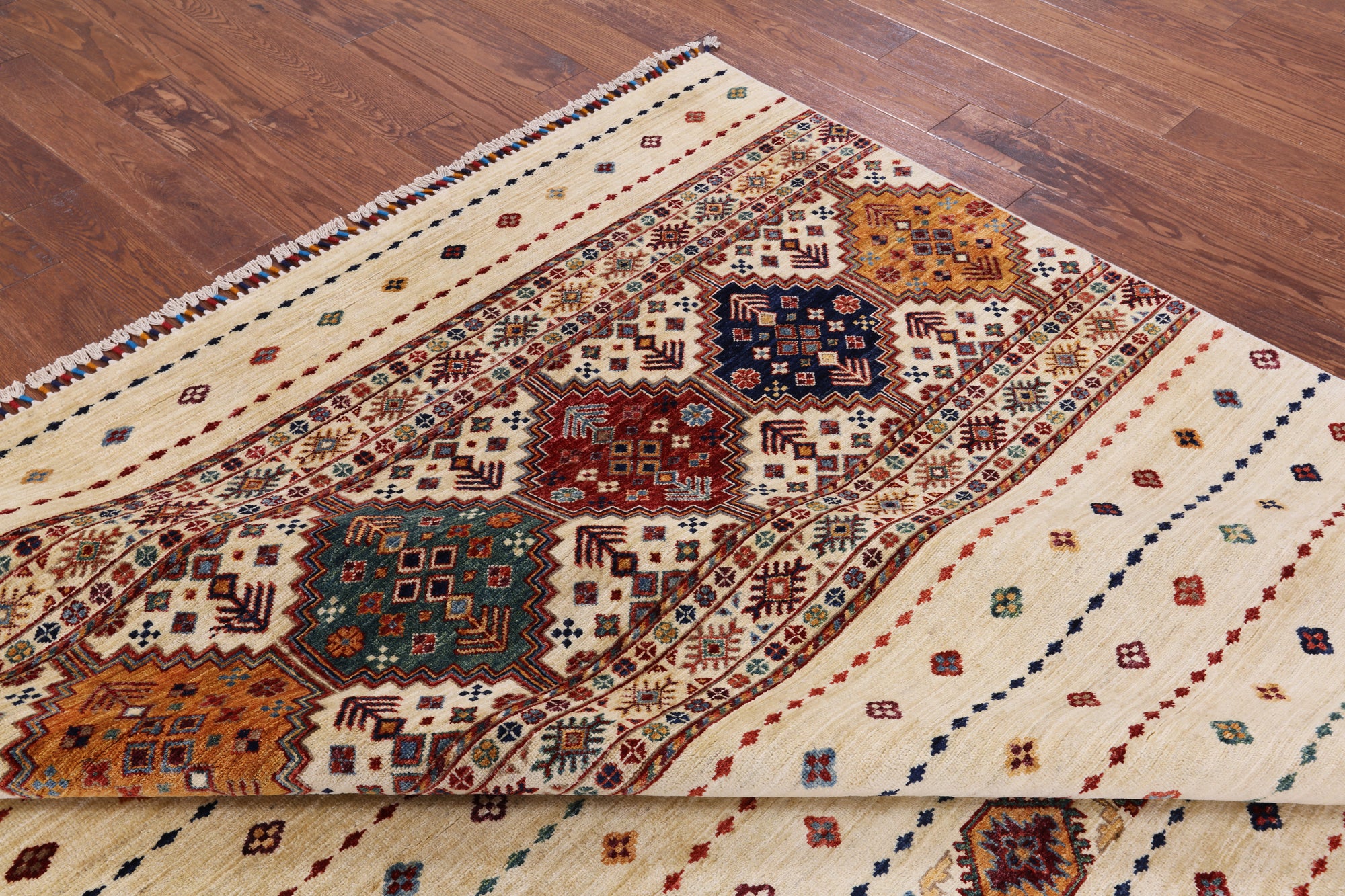 Khorjin Persian Gabbeh Hand Knotted Wool Area Rug - 8' 2" X 11' 3" - Golden Nile