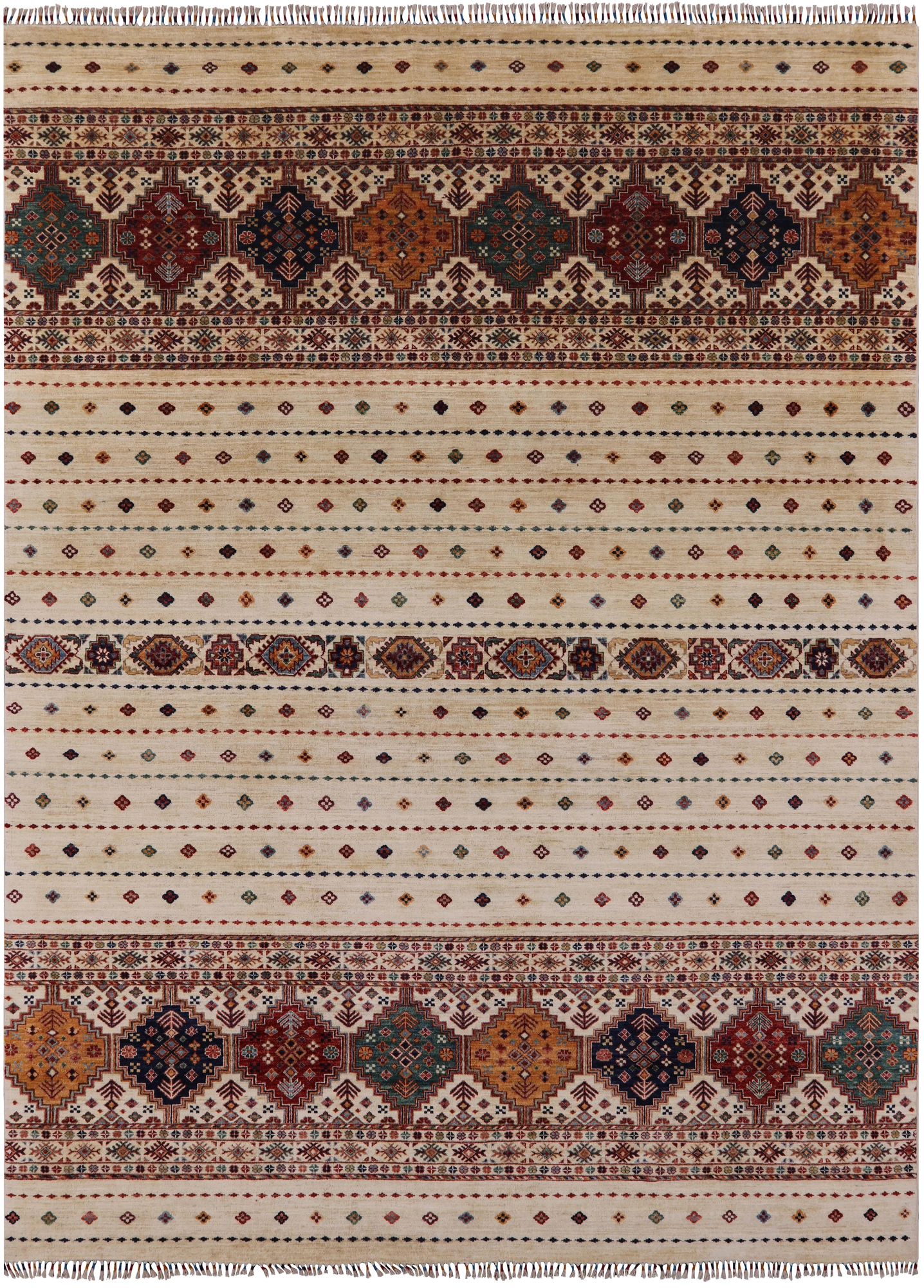 Khorjin Persian Gabbeh Hand Knotted Wool Area Rug - 8' 2" X 11' 3" - Golden Nile