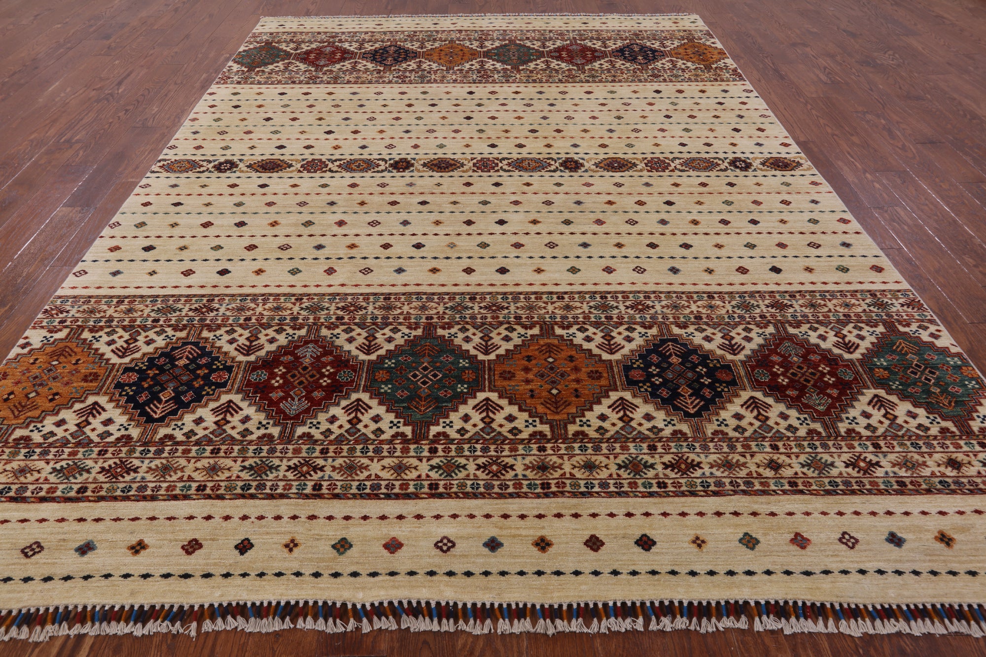 Khorjin Persian Gabbeh Hand Knotted Wool Area Rug - 8' 2" X 11' 3" - Golden Nile