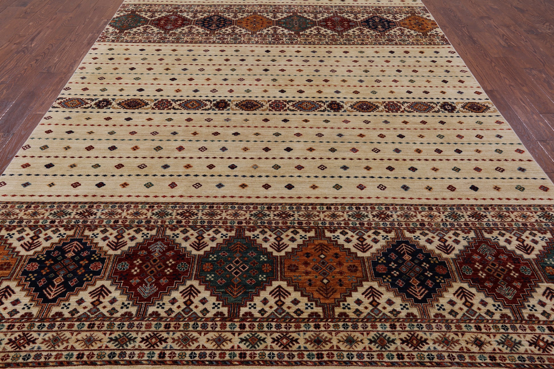 Khorjin Persian Gabbeh Hand Knotted Wool Area Rug - 8' 2" X 11' 3" - Golden Nile