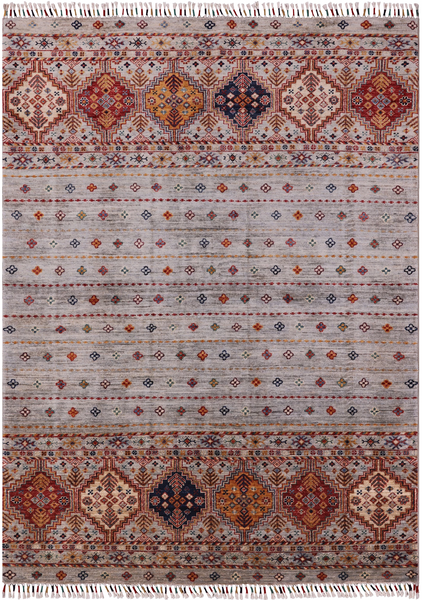 Khorjin Persian Gabbeh Hand Knotted Wool Rug - 4' 10" X 6' 9" - Golden Nile
