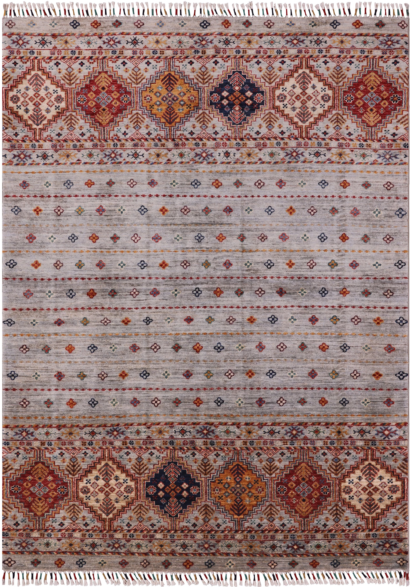 Khorjin Persian Gabbeh Hand Knotted Wool Rug - 4' 10" X 6' 9" - Golden Nile