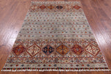 Khorjin Persian Gabbeh Hand Knotted Wool Rug - 4' 10" X 6' 9" - Golden Nile