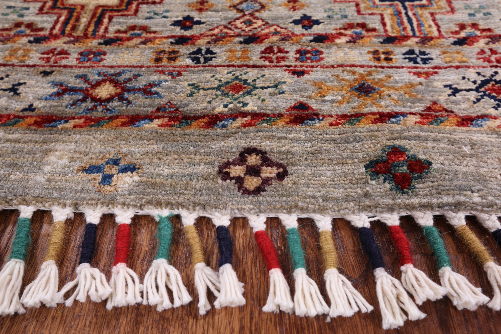 Khorjin Persian Gabbeh Hand Knotted Wool Rug - 4' 10" X 6' 9" - Golden Nile