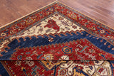 Red Persian Fine Serapi Hand Knotted Wool Area Rug - 8' 11" X 12' 1" - Golden Nile