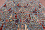 Blue Persian Ziegler Handmade Wool Area Rug - 9' 1" X 11' 10" - Golden Nile