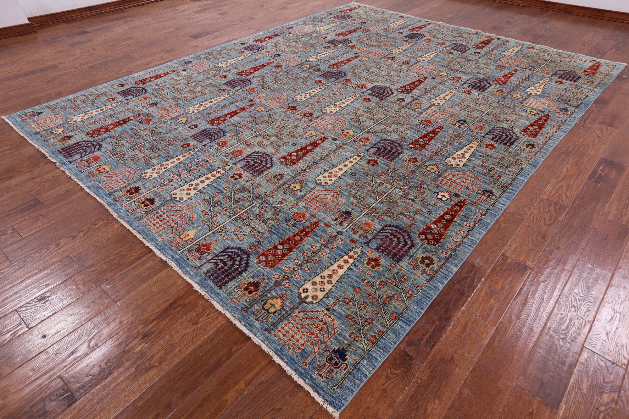 Blue Persian Ziegler Handmade Wool Area Rug - 9' 1" X 11' 10" - Golden Nile