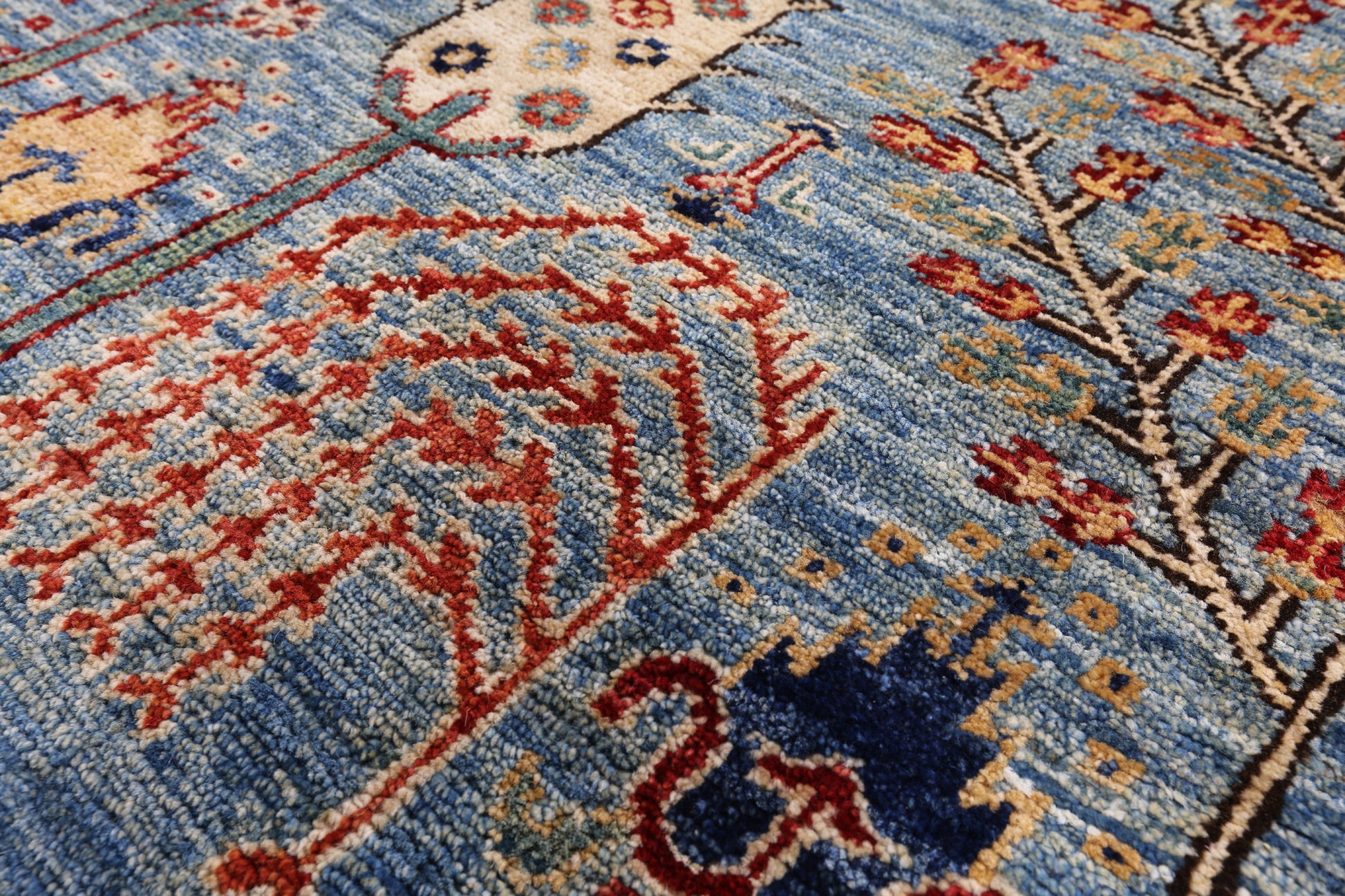 Blue Persian Ziegler Handmade Wool Area Rug - 9' 1" X 11' 10" - Golden Nile