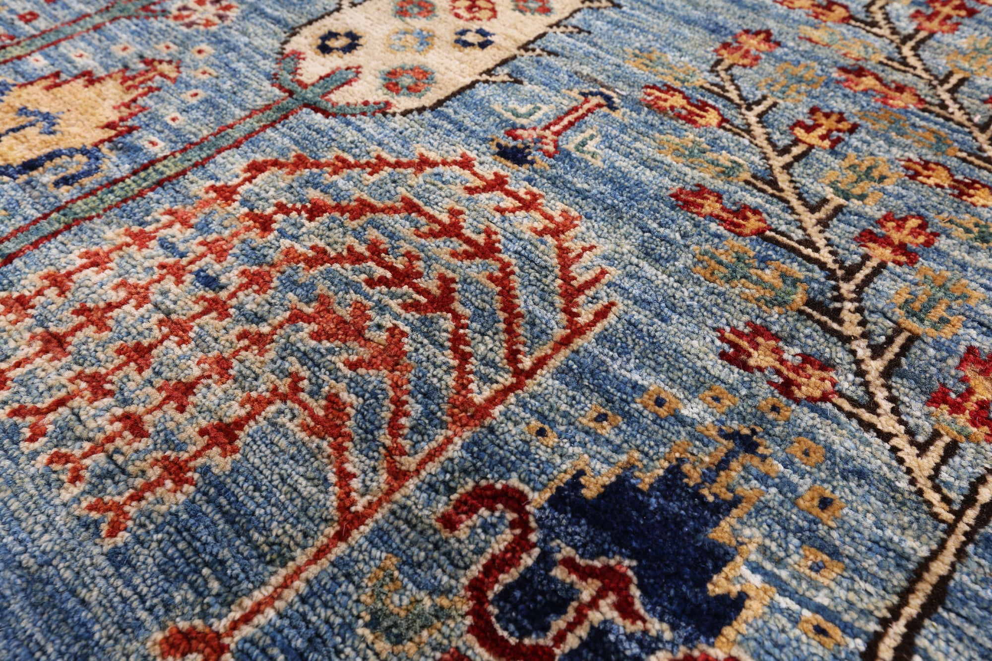 Blue Persian Ziegler Handmade Wool Area Rug - 9' 1" X 11' 10" - Golden Nile