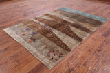 Tribal Gabbeh Hand Knotted Wool Rug - 5' 6" X 7' 10" - Golden Nile