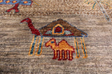 Tribal Gabbeh Hand Knotted Wool Rug - 5' 6" X 7' 10" - Golden Nile