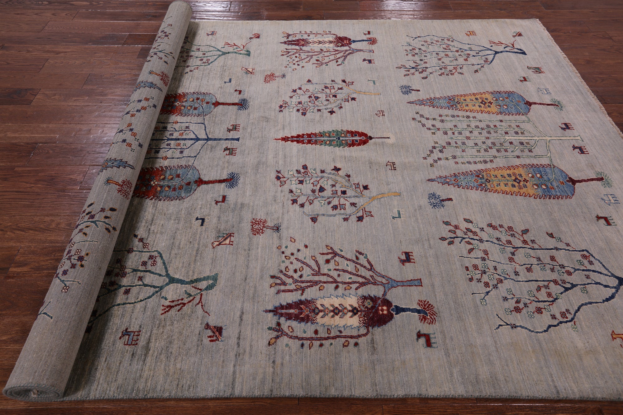 Gabbeh Hand Knotted Wool Area Rug - 6' 8" X 9' 7" - Golden Nile