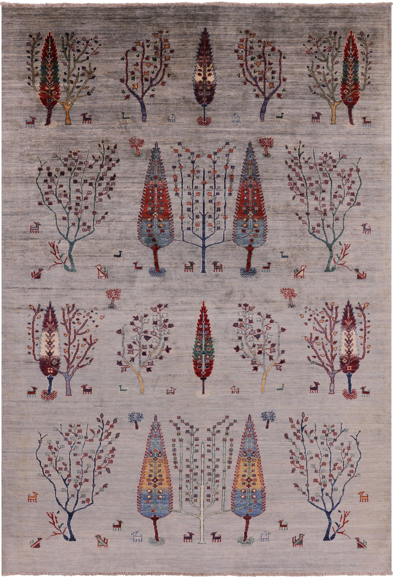 Gabbeh Hand Knotted Wool Area Rug - 6' 8" X 9' 7" - Golden Nile
