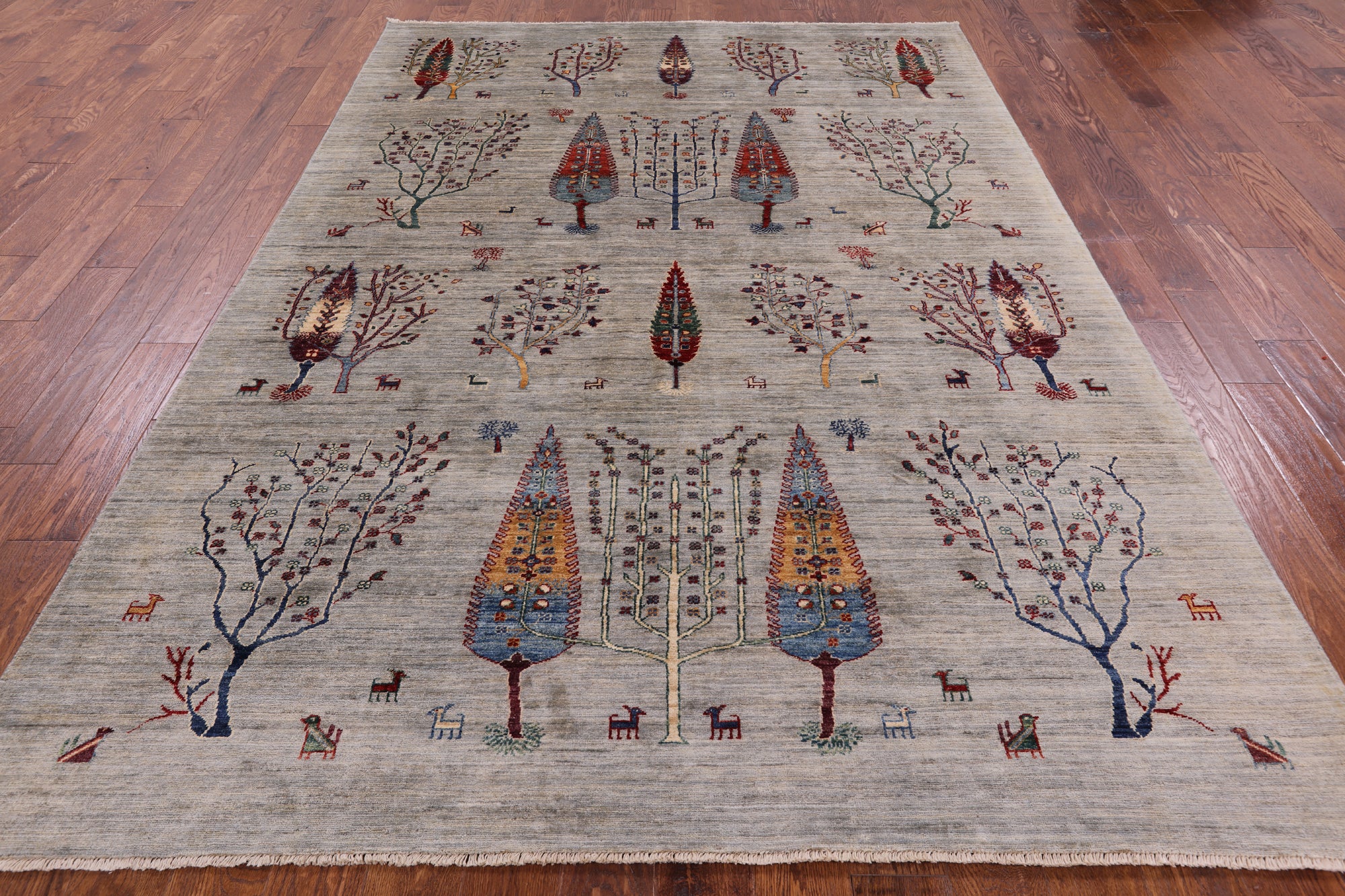 Gabbeh Hand Knotted Wool Area Rug - 6' 8" X 9' 7" - Golden Nile