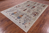 Gabbeh Hand Knotted Wool Area Rug - 6' 8" X 9' 7" - Golden Nile