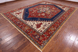Red Persian Fine Serapi Hand Knotted Wool Area Rug - 9' 9" X 12' 6" - Golden Nile