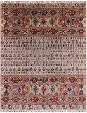 Tribal Persian Gabbeh Hand Knotted Wool Rug - 8' 0" X 9' 10" - Golden Nile