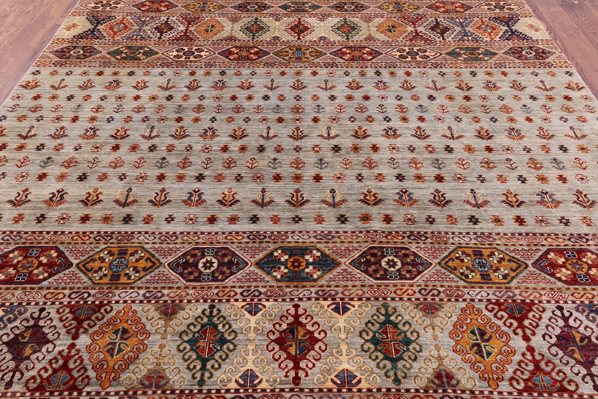 Tribal Persian Gabbeh Hand Knotted Wool Rug - 8' 0" X 9' 10" - Golden Nile
