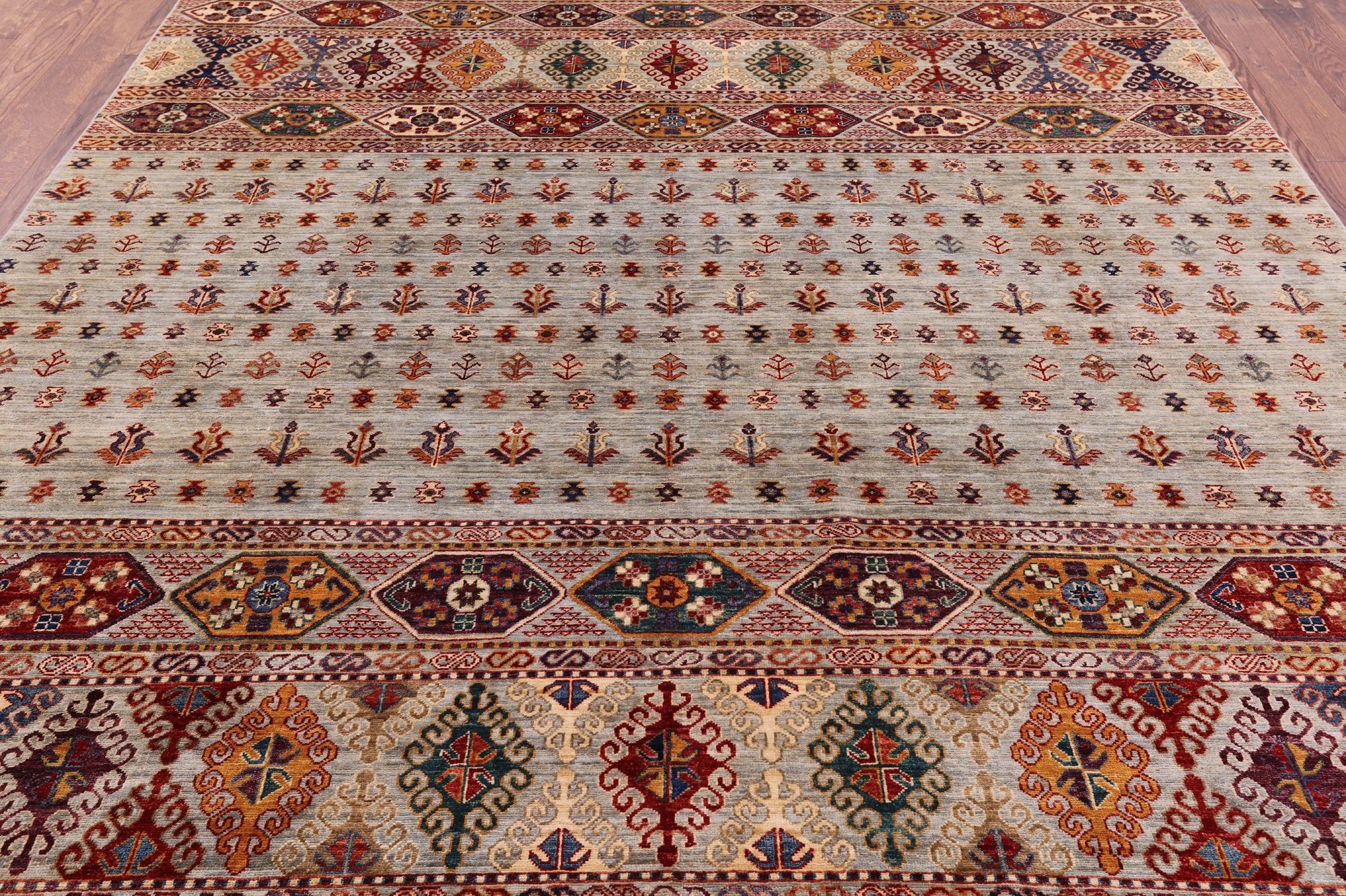 Tribal Persian Gabbeh Hand Knotted Wool Rug - 8' 0" X 9' 10" - Golden Nile