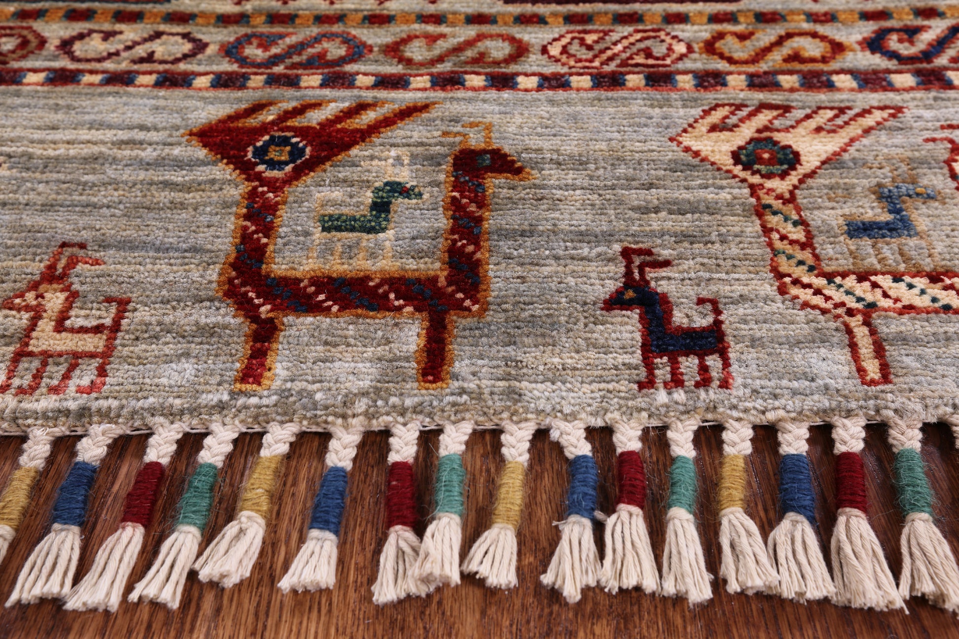 Tribal Persian Gabbeh Hand Knotted Wool Rug - 8' 0" X 9' 10" - Golden Nile