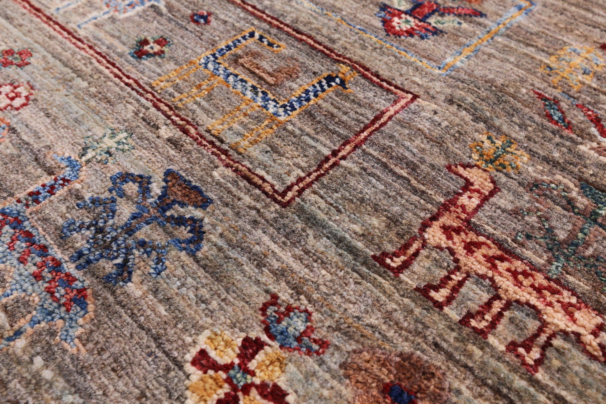 Tribal Gabbeh Hand Knotted Wool Area Rug - 5' 9" X 7' 10" - Golden Nile