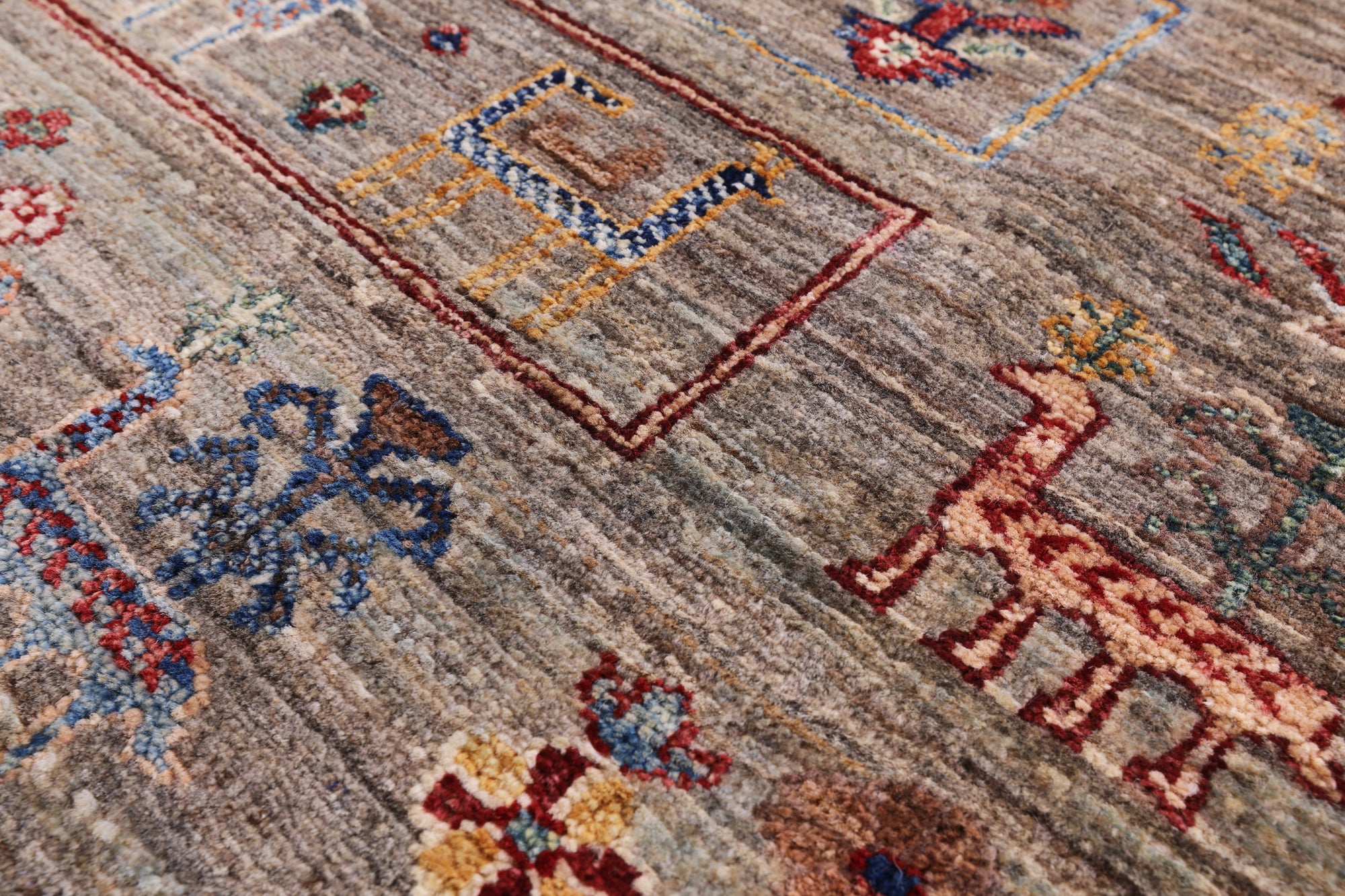 Tribal Gabbeh Hand Knotted Wool Area Rug - 5' 9" X 7' 10" - Golden Nile
