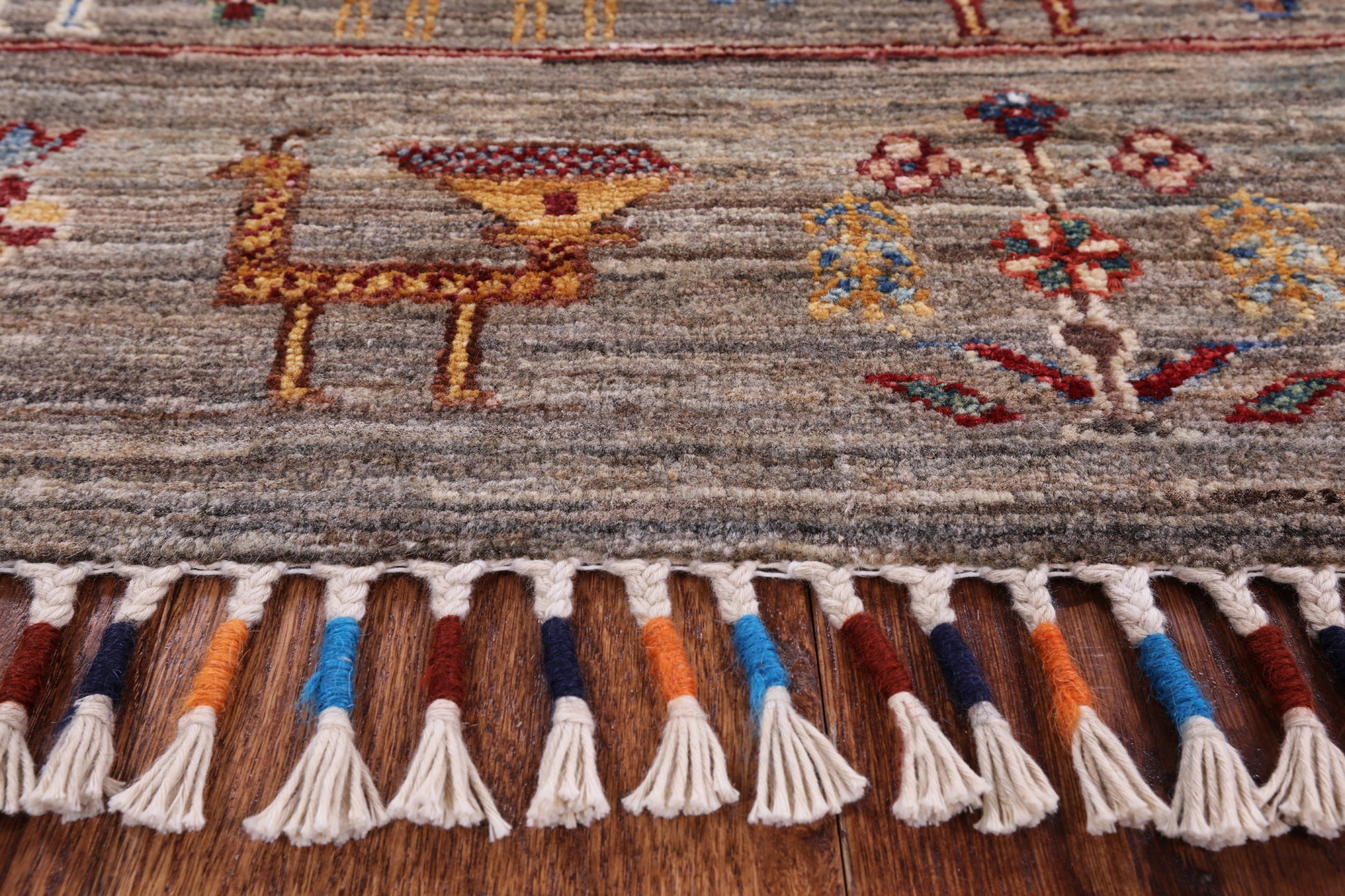 Tribal Gabbeh Hand Knotted Wool Area Rug - 5' 9" X 7' 10" - Golden Nile