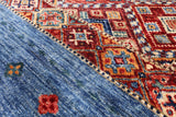 Blue Khorjin Persian Gabbeh Hand Knotted Wool Area Rug - 6' 7" X 9' 8" - Golden Nile