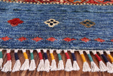 Blue Khorjin Persian Gabbeh Hand Knotted Wool Area Rug - 6' 7" X 9' 8" - Golden Nile