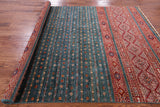 Green Khorjin Persian Gabbeh Hand Knotted Wool Rug - 6' 11" X 9' 6" - Golden Nile