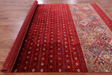 Red Khorjin Persian Gabbeh Hand Knotted Wool Rug - 8' 3" X 11' 7" - Golden Nile