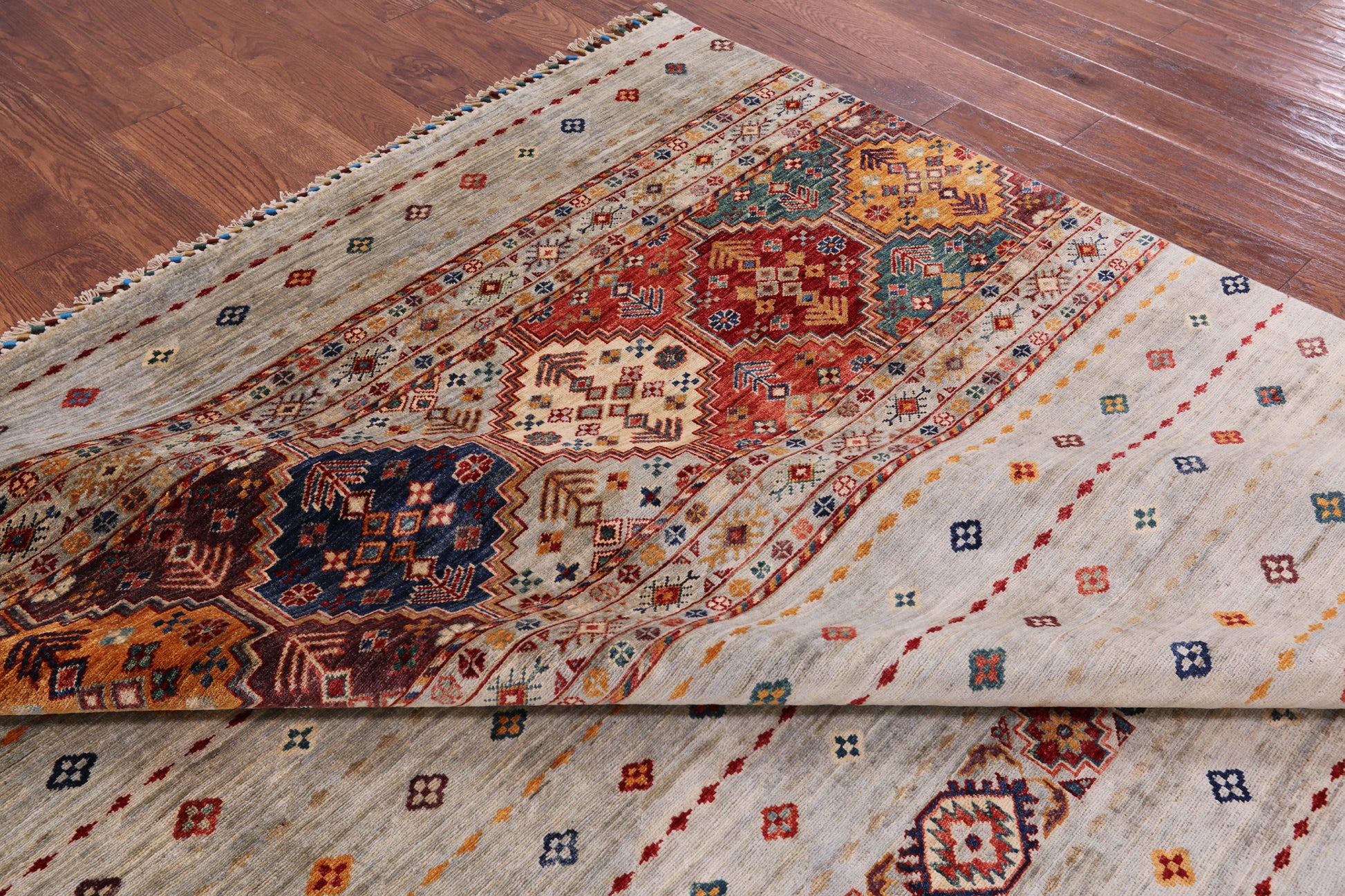 Khorjin Persian Gabbeh Hand Knotted Wool Area Rug - 8' 3" X 11' 2" - Golden Nile