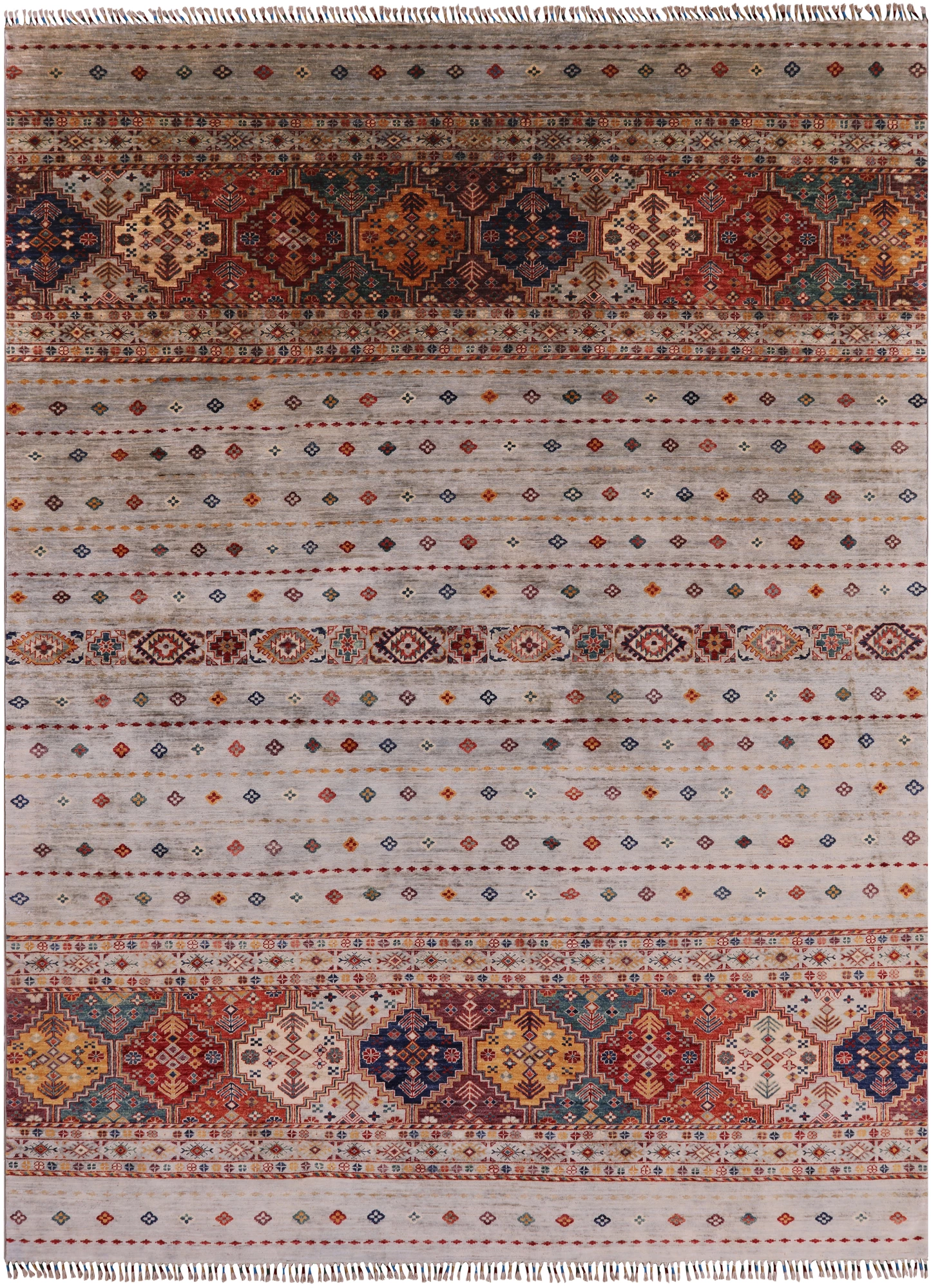 Khorjin Persian Gabbeh Hand Knotted Wool Area Rug - 8' 3" X 11' 2" - Golden Nile