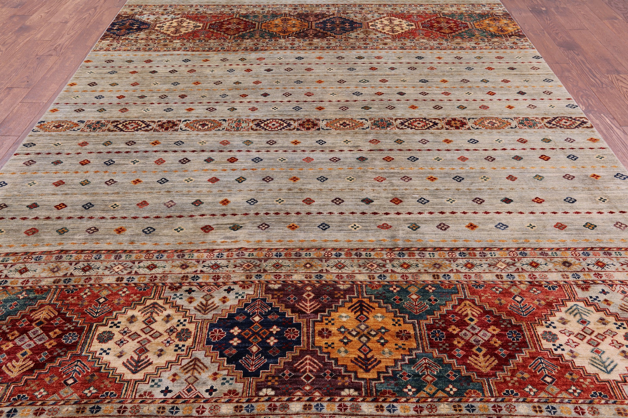 Khorjin Persian Gabbeh Hand Knotted Wool Area Rug - 8' 3" X 11' 2" - Golden Nile