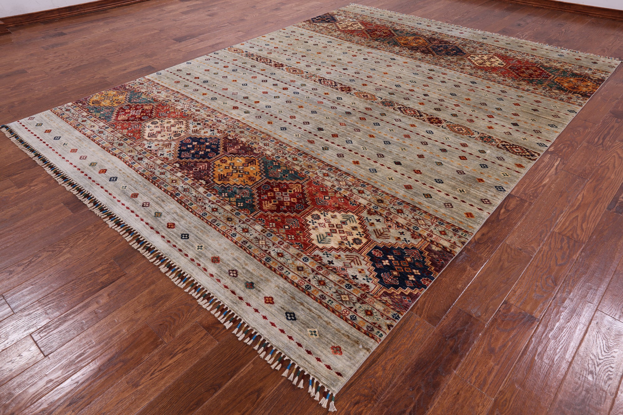 Khorjin Persian Gabbeh Hand Knotted Wool Area Rug - 8' 3" X 11' 2" - Golden Nile