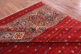 Red Khorjin Persian Gabbeh Handmade Wool Rug - 8' 3" X 11' 4" - Golden Nile
