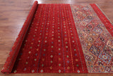 Red Khorjin Persian Gabbeh Handmade Wool Rug - 8' 3" X 11' 4" - Golden Nile