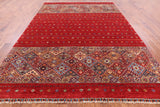 Red Khorjin Persian Gabbeh Handmade Wool Rug - 8' 3" X 11' 4" - Golden Nile