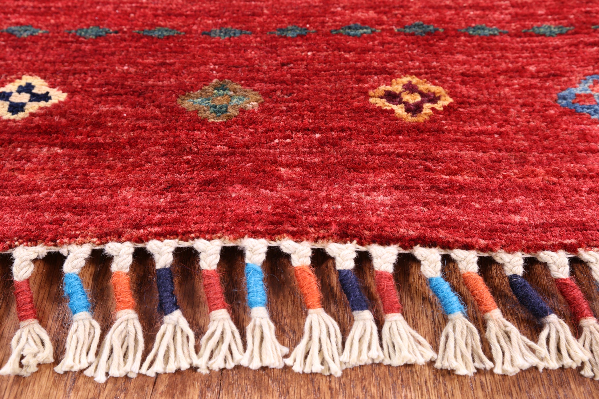 Red Khorjin Persian Gabbeh Handmade Wool Rug - 8' 3" X 11' 4" - Golden Nile