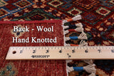 Red Khorjin Persian Gabbeh Handmade Wool Rug - 8' 3" X 11' 4" - Golden Nile