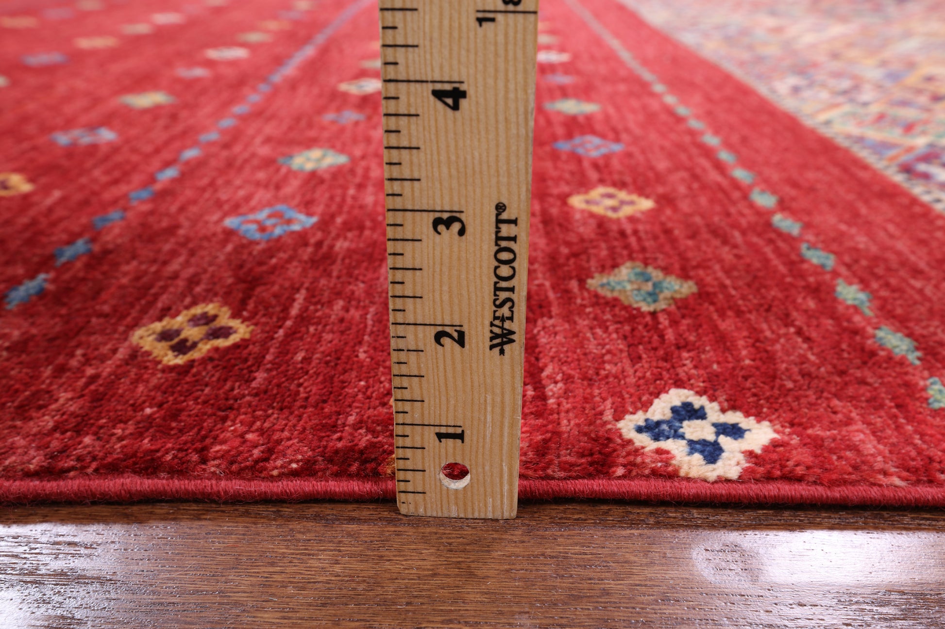 Red Khorjin Persian Gabbeh Handmade Wool Rug - 8' 3" X 11' 4" - Golden Nile