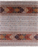 Khorjin Persian Gabbeh Hand Knotted Wool Area Rug - 8' 3" X 9' 9" - Golden Nile