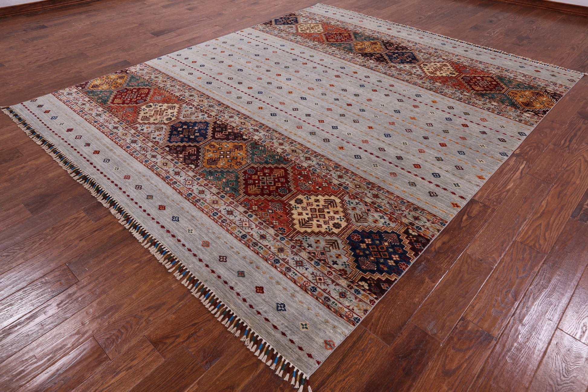 Khorjin Persian Gabbeh Hand Knotted Wool Area Rug - 8' 3" X 9' 9" - Golden Nile